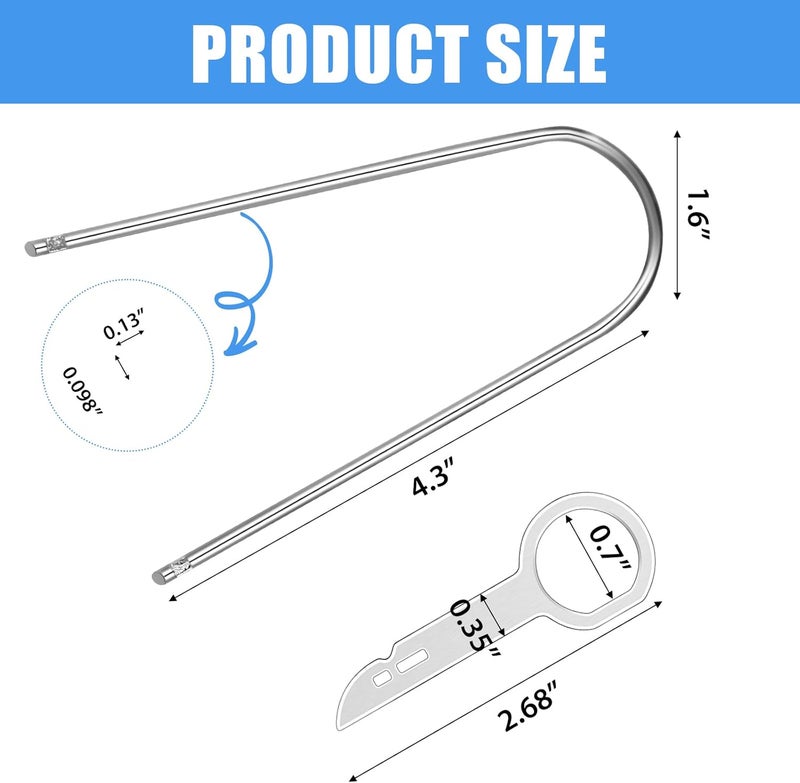 FOJOO Radio Removal Tool Kit for Ford, Volkswagen, Audi, Mercedes Car Pry Tools, Most Car CD DVD Audio Frequency Converter Stainless Steel 6PCS - Image 2